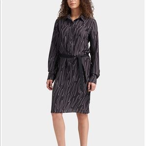 DKNY Black & White Printed Shirt Dress
